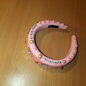 Baby pink worded bandeau (headband)